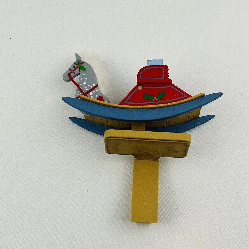 Vintage Hallmark Old‎ Fashioned Rocking Horse Christmas Stocking Hanger 1983